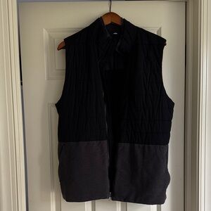 Black and Gray Quilted Vest